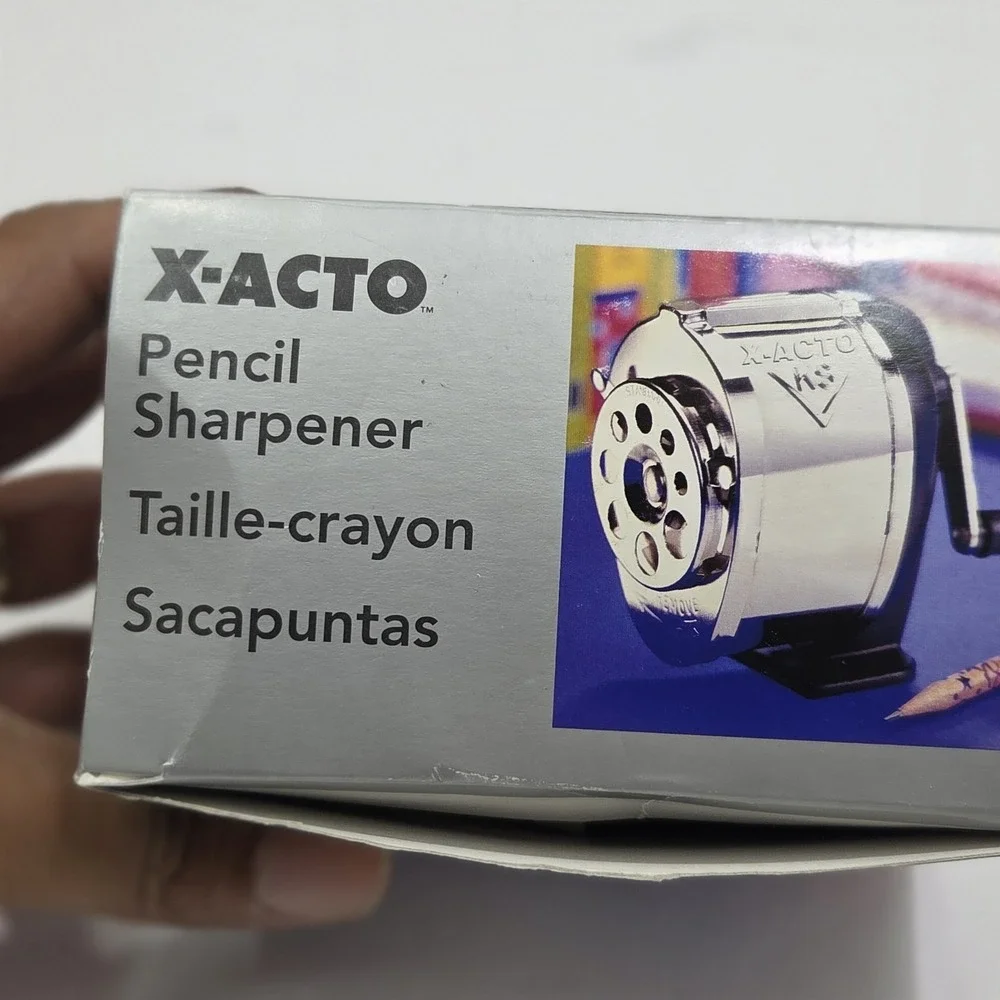 VTG 2003 X-ACTO BOSTON KS DELUXE PENCIL SHARPENER WALL MOUNT MANUAL CHROME NIB